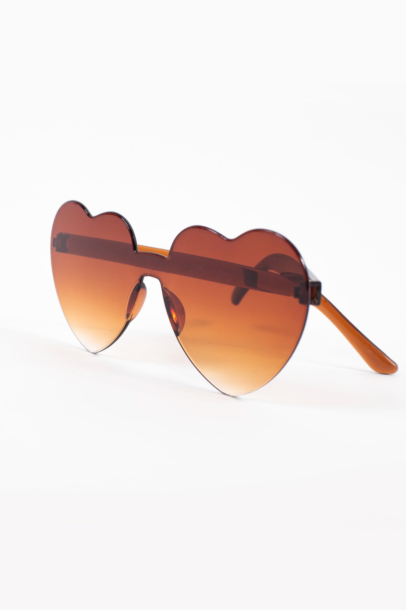 Heart Sunglasses in Brown Ombré