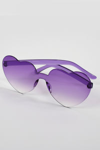 Heart Sunglasses in Purple Ombré