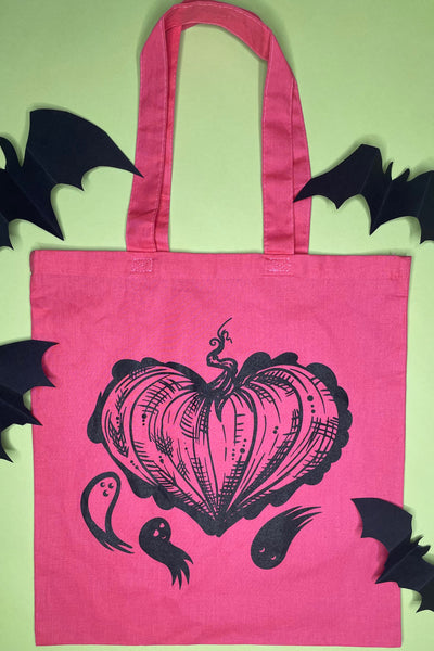 Halloween in my Heart Tote In Azalea